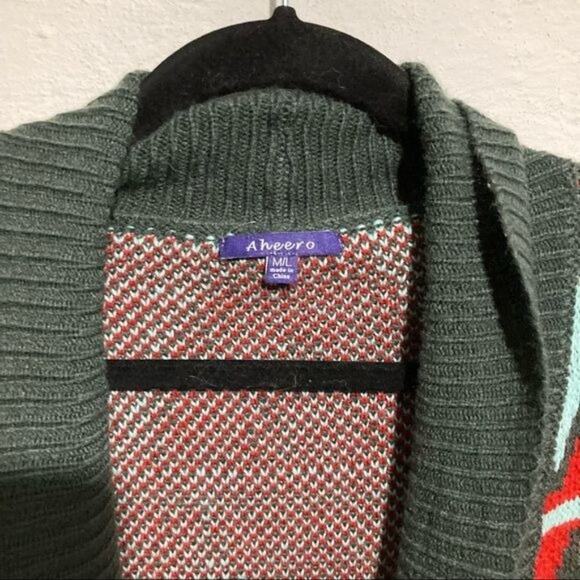 Aheero Open Front Aztec Knit Cardigan - Size M/L - Picture 3 of 5